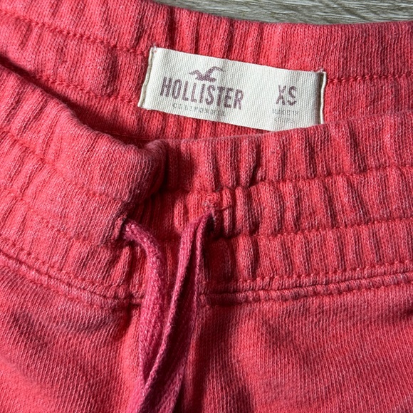 Hollister Coral-Red Drawstring Logo Shorts #Y2K - Picture 3 of 6